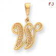 14k Initial W Charm