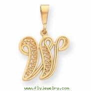 14k Initial W Charm