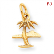 14k Island & Palm Tree Charm