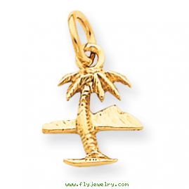 14k Island & Palm Tree Charm