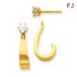 14k J Hoop with CZ Stud Earring Jackets