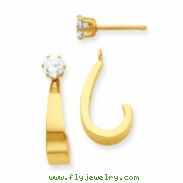 14k J Hoop with CZ Stud Earring Jackets