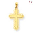 14K Lace Trim Cross Pendant