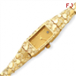 14K Ladies Rectangular Champagne Dial Solid Nugget Watch bracelet