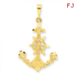 14k Large Anchor w/ Wheel Charm