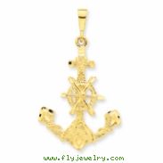 14k Large Anchor w/ Wheel Charm