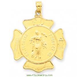 14k Large St. Florian Badge Pendant