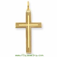 14K Laser Designed Cross Pendant