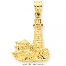 14k Lighthouse Pendant