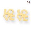 14k LOVE Post Earring