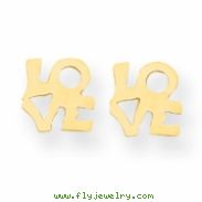 14k LOVE Post Earring