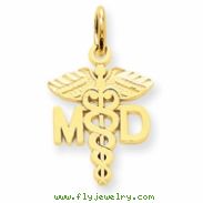 14k M.D. Caduceus Charm