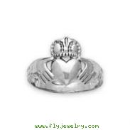 14K Medium White Gold Claddagh Ring