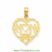 14K Mom in Heart with Heart Shaped " " " " " " " " O" " " ""