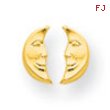 14k Moon w/ face Post Earrings
