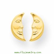 14k Moon w/ face Post Earrings