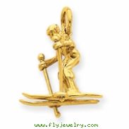 14k Moveable Snow Skier Charm