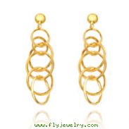 14K Multi-Circle Drop Earrings