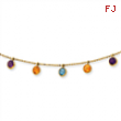 14K Multi-color Gemstone Necklace chain