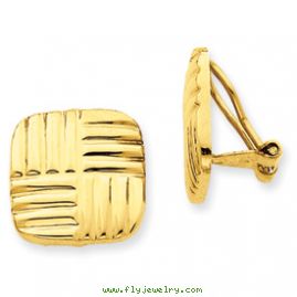 14k Non-pierced Basket weave Earrings