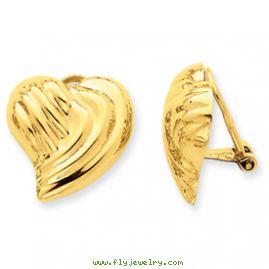 14k Non-pierced Heart Earrings