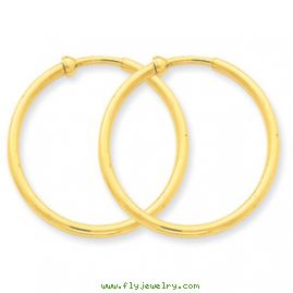 14K Non-Pierced Hoop Earrings