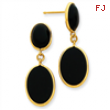 14k Onyx Oval Dangle Earrings