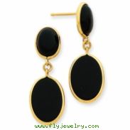 14k Onyx Oval Dangle Earrings