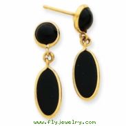 14k Onyx Oval Dangle Post Earrings