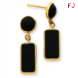 14k Onyx Rectangle Dangle Post Earrings