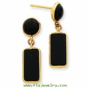 14k Onyx Rectangle Dangle Post Earrings