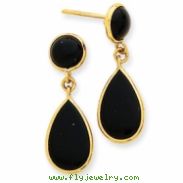 14k Onyx Teardrop Dangle Post Earrings