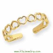 14k Open Hearts Toe Ring