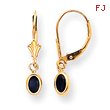 14K Oval Bezel September Sapphire Leverback Earrings