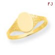 14K Oval Child Signet Ring