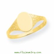 14K Oval Child Signet Ring