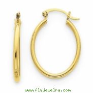 14k Oval Polished Hoop Earring