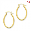 14k Oval Polished Hoop Earring