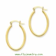 14k Oval Polished Hoop Earring