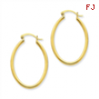 14k Oval Polished Hoop Earring