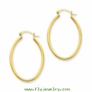 14k Oval Polished Hoop Earring