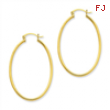 14k Oval Polished Hoop Earring