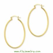 14k Oval Polished Hoop Earring