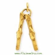 14k Pair of Skis Charm