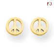 14k Peace Sign Post Earrings
