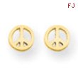 14k Peace Sign Post Earrings