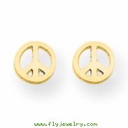 14k Peace Sign Post Earrings