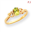 14k Peridot & AA Diamond Ring