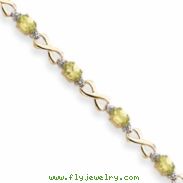 14k Peridot & Diamond Bracelet