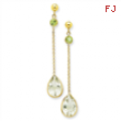 14K Peridot and Green Amethyst Post Earrings